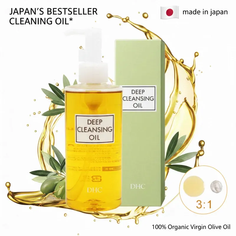 DHC Deep Cleansing Oil 200 ml – Japanisches Olivenöl Reinigungsöl & Make-up Entferner für wasserfestes Make-up & verstopfte Poren