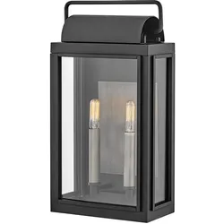 Sag Harbor Wandlaterne, 2 Lichter, mittelgroß, Schwarz - HK-SAG-HARBOR-M-BK