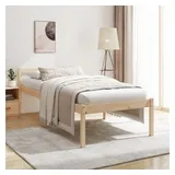 furnicato Bett Seniorenbett aus massivholz 195,5 x 80,5 x 70,5 cm in Naturfarbe (1-tlg), Pflegebett mit erhöhter Sitzhöhe, Stauraum und stabilem Lattenrost braun 80.5 cm x 195.5 cm x 70.5 cm