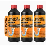 hausleben Abflussreiniger EXTRA STARK 3x1000ml – Rohrreiniger Power-Gel gegen Haare, Fett & Verstopfungen für Küche, Bad, Dusche und Abflussfrei