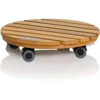LECHUZA LECHUZA-Rolluntersetzer Natural Wood 30 Round Eukalyptusholz, Ø 30