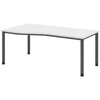 Bümö Schreibtisch Weiß, Nachbildung, Rechteckig, 180x74x100 cm FSC Mix,