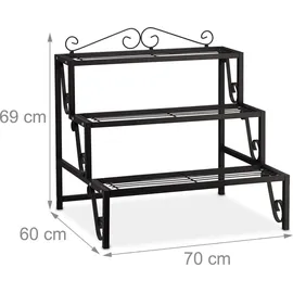 Relaxdays Blumentreppe 69 x 60 cm Schwarz