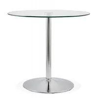 KADIMA DESIGN Esstisch Rund Glas | Küchentisch mit Metallfuß