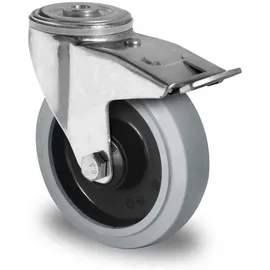 kaiserkraft CASCOO Rückenlochlenkrolle mit Totalfeststeller ø 100 mm Serie R4E2 Kugellager
