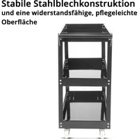 STAHLWERK Werkzeugwagen mit 200 kg Tragkraft mit 3 Ladeflächen