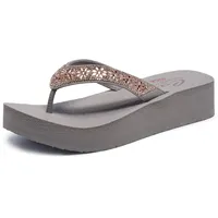 SKECHERS Damen Cali Vinyasa WILD Daisies, Taupe Mitobuck Edelsteinbesatz, 40 EU