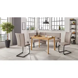 Home Affaire Eckbank HOME AFFAIRE "Oliver mit Metallgestell, Küchenbank", beige (beige, schwarz), B:180cm H:89cm T:140cm, Holzwerkstoff, Massivholz, Polyester, Sitzbänke, Eckbank, verschiedene Bezüge Cord Esszimmerbank OTTOs Choice