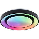 Paulmann LED Deckenleuchte Rainbow mit Regenbogeneffekt RGBW+ 1500lm 230V 38,5W dimmbar Schwarz,