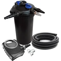 Wiltec SunSun CPF-15000 SET bis 30000l 18W UVC NEO3800 Pumpe Schlauch Teichfilterset