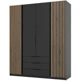 masseno Drehtürenschrank CAGLIARI 200 x 239 x 61,9 cm Schwarz