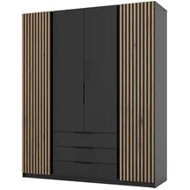 masseno Drehtürenschrank CAGLIARI 200 x 239 x 61,9 cm Schwarz