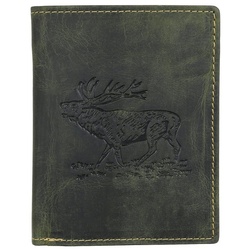 Greenburry Geldbörse Vintage Leder Geldbörse Portemonnaie Brieftasche 1701-Stag