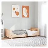 vidaXL Massivholzbett 100 x 200 cm Beige