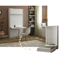 Multimo Schrankbett PRIMER HAPPY Wandbett /Schrankbett mit Schreibtisch, 90x200 cm vertikal klappbar