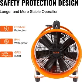 Vevor Bauventilator 367-W-AC-Motor orange