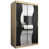 abiks möbel Schwebetürenschrank MADRYT 120 x 200 x 62 cm Schwarz