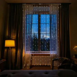 MARELIDA LED Lichtervorhang Draht 40 Stränge 3,9x2m Außen Weihnachten