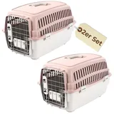 GarPet 2x Transportbox IATA Flugbox Flugzeug Hundebox kleine Hunde Transportbox Katzen für 2 Tiertransportbox Katzentransportbox Gr. S