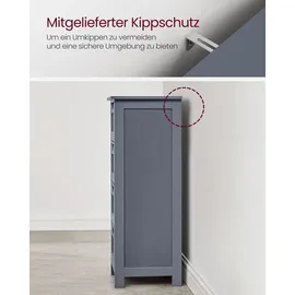 VASAGLE Beistellschrank mit 4 Schubladen,