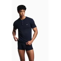 Emporio Armani für Herren. EM000623_AF12034 Seeadler-Logo-T-Shirt für zu Hause (XL), Heimtextilien, Viskose, Kurzarm, Marine