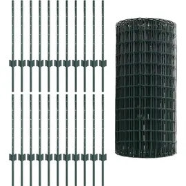 vidaXL Zaunpfosten 0,6 x 50 m Grün/Stahl