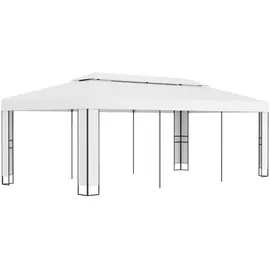 vidaXL Pavillon mit Doppeldach 3 x 6 m weiß