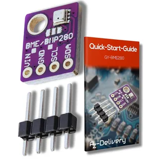 AZDelivery GY-BME280 Barometrischer Sensor für Temperatur, Luftfeuchtigkeit und Luftdruck kompatibel mit Arduino und Raspberry Pi inklusive E-Book!