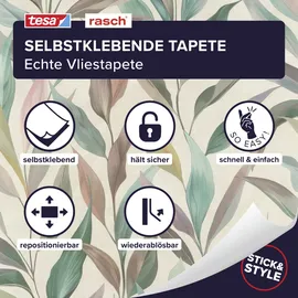 tesa rasch Vliestapete Fiesta 6 m x 0,30 m 1 St Beige/Blau/Grün/Lila/Rosa