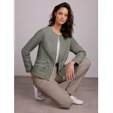 Creation L Premium creation L Leinen-Blazer in khaki-weiß-meliert | Gr.: 48