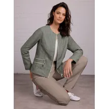 Creation L Premium creation L Leinen-Blazer in khaki-weiß-meliert | Gr.: 48