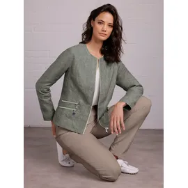 Creation L Premium creation L Leinen-Blazer in khaki-weiß-meliert | Gr.: 48