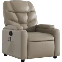 vidaXL Massagesessel 89 x 100 x 0 cm Cappuccino-Braun Kunstleder mit Fernbedienung