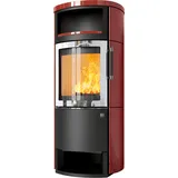 Kaminofen HARK 44-5.3 GT FlameKat 8 kW - Ofenkacheln: Brilliant-Rot - Korpus: graphit/verchromt