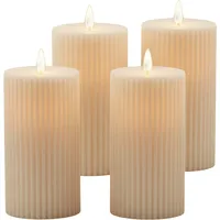 Relaxdays LED Kerzen 4 St. champagner