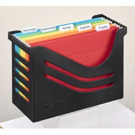 Jalema Hängeregistraturkorb mit Mappen Silky Touch schwarz