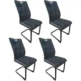 Hti-Living Schwingstuhl Mateo Polyester grau 4er Set