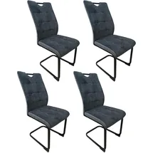Hti-Living Schwingstuhl Mateo Polyester grau 4er Set