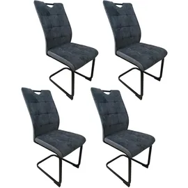 Hti-Living Schwingstuhl Mateo Polyester grau 4er Set