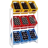 Proregal Getränkekistenregal Getränkeregal Königssee XL HxBxT 137 x 105 x 32 cm 9 Kästen Weiß