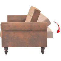 vidaXL Schlafcouch Kunstleder 2-Sitzer Braun
