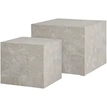VCM Prague Couchtisch Set Von 2 Marmor Dekor.