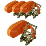 Baumarktplus 4x Profi Ratschen Spanngurt Spanngurte Zurrgurt 1-tlg 6m 2t 2to 2000kg TÜV/GS orange