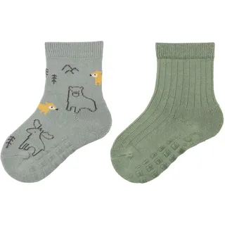 Sterntaler Unisex ABS Socken DP Waldtiere, Steingrün, 20 EU - 20