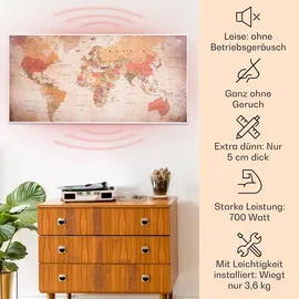 Klarstein Infrarotheizung mit Thermostat, 700W Elektroheizung, Smart Home Bild-Infrarotheizung zur Wandmontage, IR mit IoT/WiFi App-Control, Feucht... - Bunt