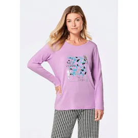 GOLDNER Shirt mit Glitzerprint, Rundhals in flieder gemustert), | Gr.: 40