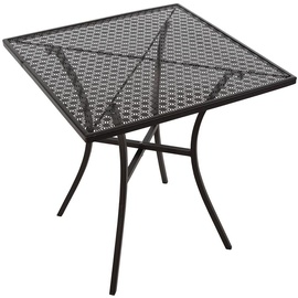 Bolero Bistrotisch aus schwarzem Stahl, gemustert, 700 mm, quadratisch