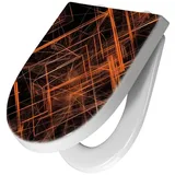 Primedeco WC-Sitz mit Absenkautomatik Motiv Geometrisches Muster (1-St), Absenkautomatik, Soft-Close orange