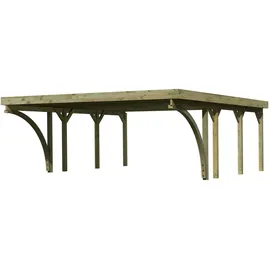 Karibu Classic Doppel 2 Set 5,40 x 5,86 m kdi inkl. 2 Einfahrtsbögen und PVC-Dachplatten