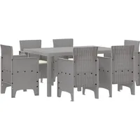 VidaXL Garten Essgruppe 7 pcs Hellgrau Polt Rattan -